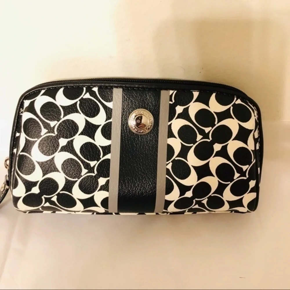 COACH y2k black white cosmetic makeup case
